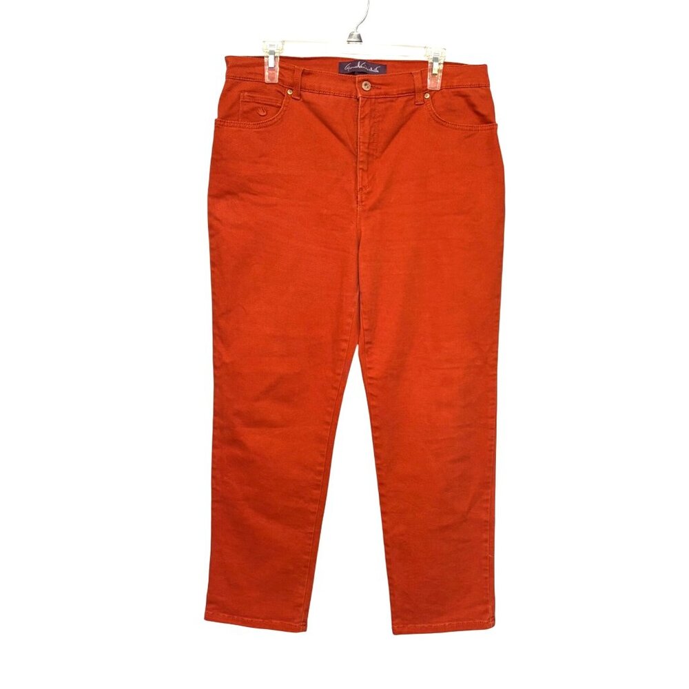 Gloria Vanderbilt Amanda Rusty Orange Petite Straight-Leg Jeans Women's 14P